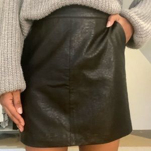 Forever 21 Black Leather Mini Skirt with Pockets